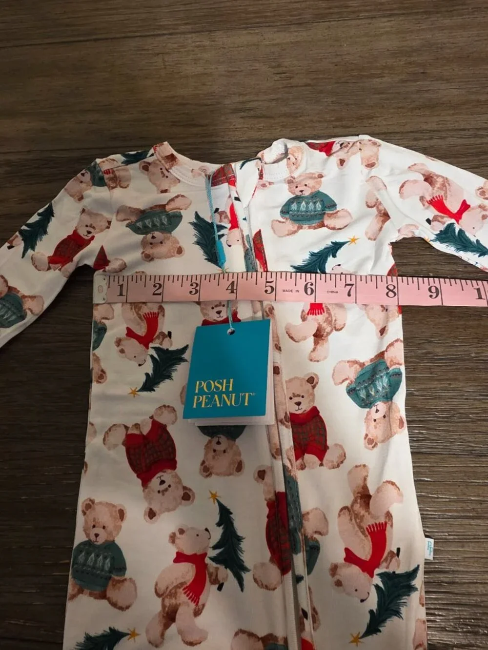 Posh Peanut Christmas Teddy Bear — 3–6 Months